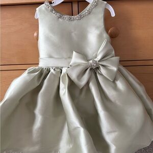 Charming Satin Kids Dress with Bow